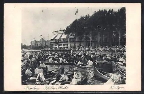 AK Hamburg, 31. Dt. Philatelistentag 1925 Fährhaus-Bucht, Ruderboote