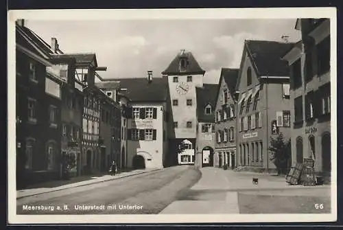 AK Meersburg a. B., Unterstadt mit Hotel Schiff und Untertor