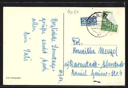 AK Mönchengladbach, Rathausstrasse mit Rathaus