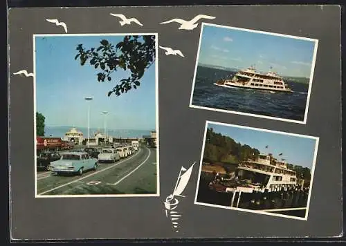 AK Staad /Konstanz, Autofähre Konstanz-Meersburg, Strassenpartie