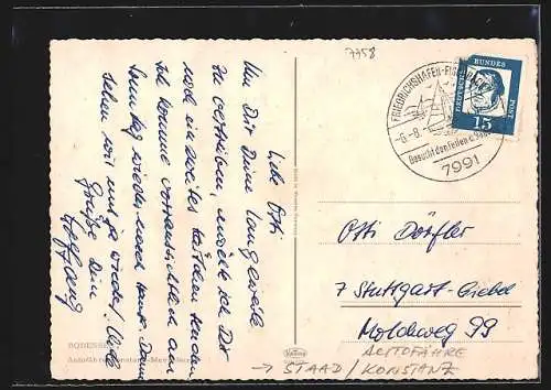 AK Konstanz /Bodensee, Autofähre Konstanz-Meersburg