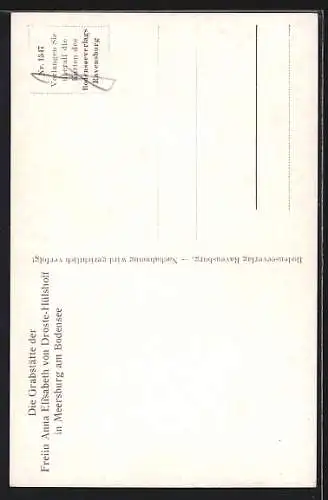 AK Meersburg, Grabstätte der Freiin Anna Elisabeth von Droste-Hülshoff