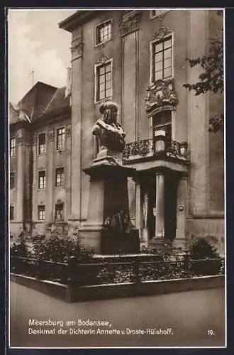 AK Meersburg am Bodensee, Denkmal der Dichterin Annette von Droste-Hülshoff