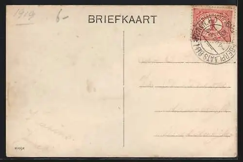 AK Laren /N.H., Legerplaats bij Laren-De officiersbarakken en het park