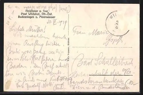 AK Franking /O.-Oe., Holzöster am See, Partie am See mit Ruderboot