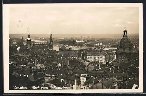 AK Dresden, Blick vom Rathausturm