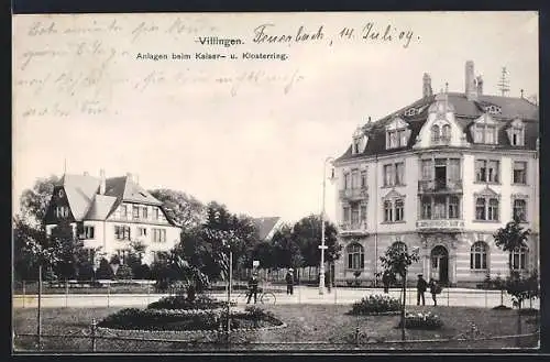 AK Villingen / Baden, Anlagen beim Kaiser- und Klosterring mit Hotel Zagringer Hof
