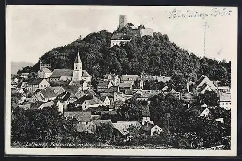 AK Falkenstein / Oberpfalz, Ortspanorama mit Burg