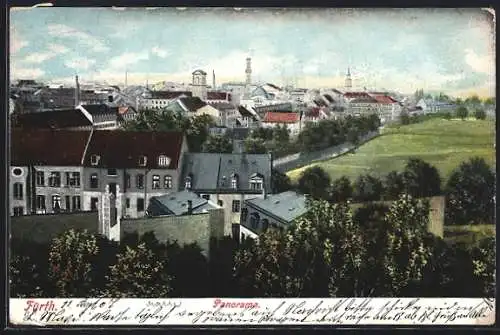 AK Fürth / Bayern, Panorama des Ortes