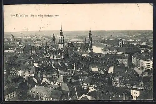 AK Dresden, Blick vom Rathausturm