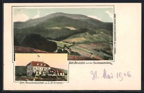 AK Schönau / Wiesenthal, der Belchengasthof und Berg Belchen