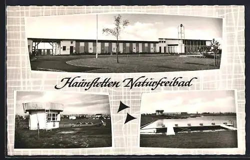 AK Haunstetten / Augsburg, Naturfreibad, Mehrfachansicht