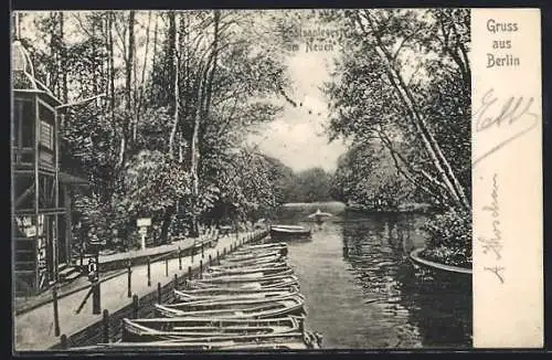 AK Berlin, Bootsanleger am Neuen See