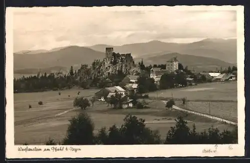 AK Weissenstein / Regen, Blick zur Burgruine