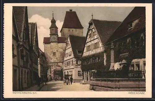 AK Rothenburg / Tauber, in der Rödergasse