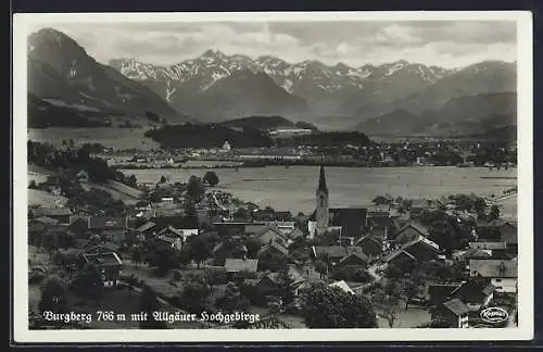 AK Burgberg / Allgäu, Panorama mit Allgäuer Hochgebirge