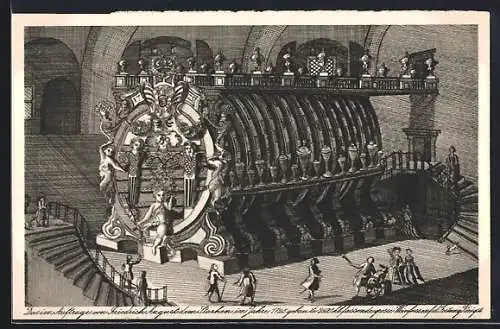 AK Königstein / Elbe, Weinfass, erbaut im Auftrag Friedrich August d. Starken, Festung Königstein