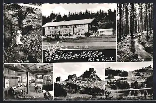 AK Silberhütte / Opf., Schutzhaus Silberhütte, Inneres Lokal, Naabquelle