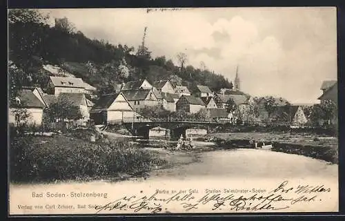 AK Bad Soden-Stolzenburg / Salmünster, Partie an der Salz