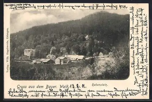AK Rabenstein / bayr. Wald, die kleine Siedlung am Wald
