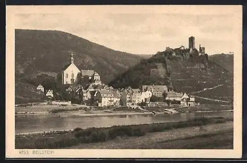 AK Beilstein / Mosel, Gesamtansicht mit Burg