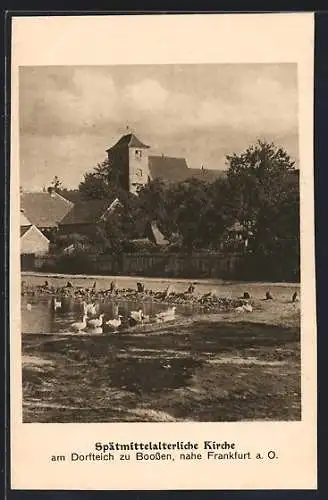 AK Frankfurt-Boossen / Oder, Kirche am Dorfteich