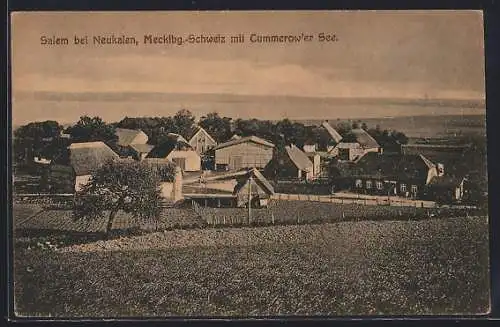 AK Salem / Neukalen, Blick auf den Ort mit Cummerower See