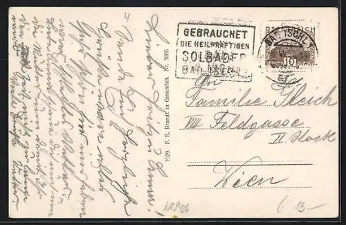 AK Bad Ischl /Salzkammergut, Partie auf der Flussbrücke