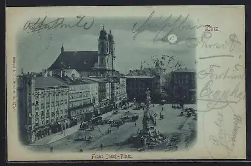 AK Linz, Blick auf den Franz Josef-Platz