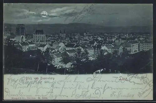 AK Linz /D., Blick vom Bauernberg