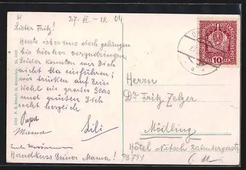 AK Ohlstorf bei Gmunden, Ortsansicht vom Feld aus