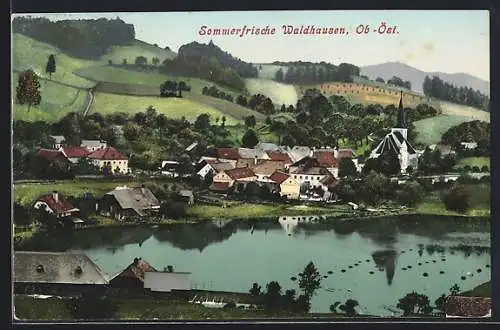 AK Waldhausen /Ob.-Öst., Ortsansicht am Wasser