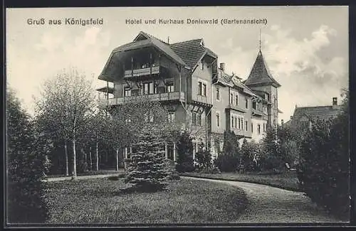 AK Königsfeld / Baden, Hotel & Kurhaus Doniswald, Gartenansicht