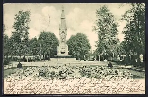 AK Berlin-Friedenau, Partie am Kaiser Wilhelm-Denkmal