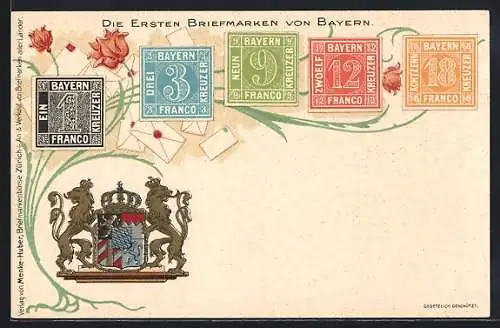 AK Bayern, Die Ersten Briefmarken des Landes, Wappen