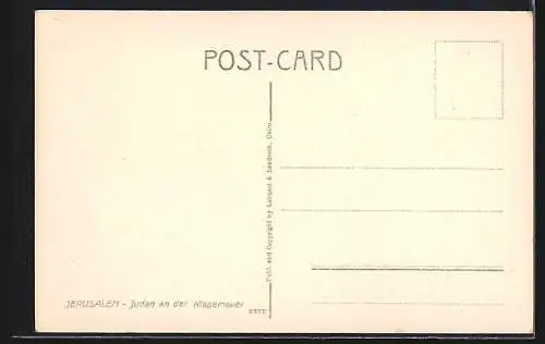 AK Jerusalem, Jews at the Wailing Wall, Klagemauer