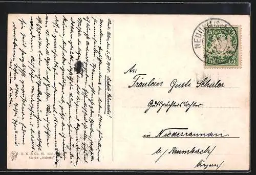 Künstler-AK M.Müller jun.: Jäger schiesst auf Hirsche