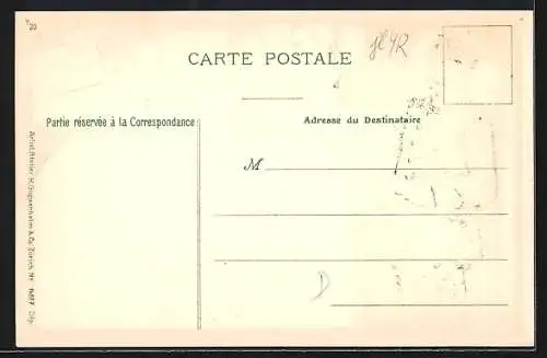 Lithographie Paris, Place de l`Opéra, Briefträger mit Umschlag