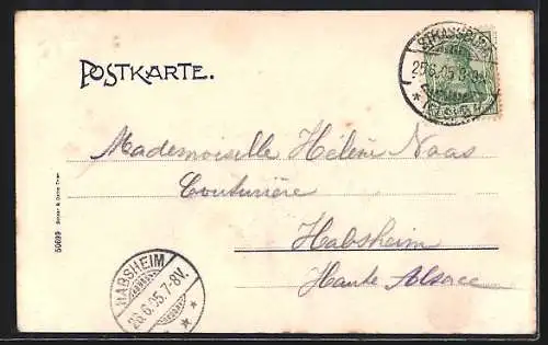 AK Strassburg i. Els., Landes-Ausschuss-Gebäude, Vorderansicht mit Denkmal