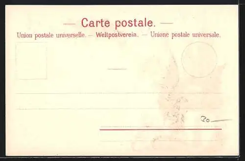 Künstler-AK Basel, Die ersten Briefmarken der Schweiz, Kirche und Drache