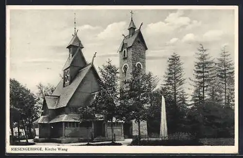 AK Brückenberg, Partie an der Kirche Wang