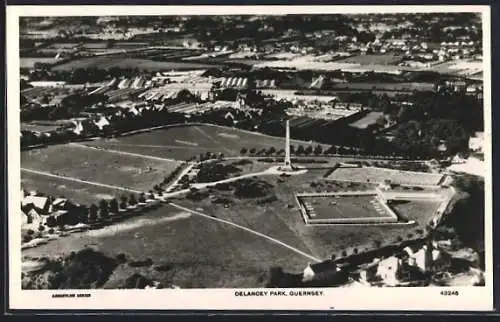 AK Guernsey, Delancey Park with Football field & Monument