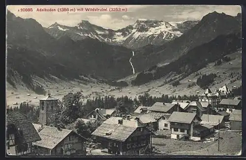 AK Adelboden, Ortspanorama mit Wildstrubel