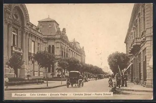 AK Rosario, Calle Córdoba, Escuela Freire