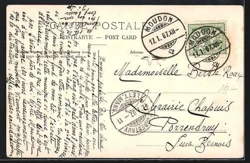 AK Moudon, Rue du Grenade, Strassenpartie