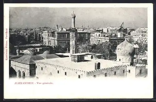 AK Alexandrie, Vue generale mit Minarett