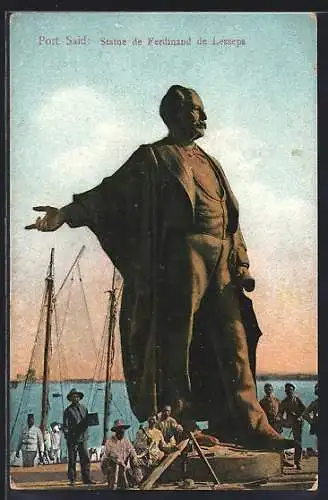 AK Port Said, Statue de Ferdinand de Lesseps