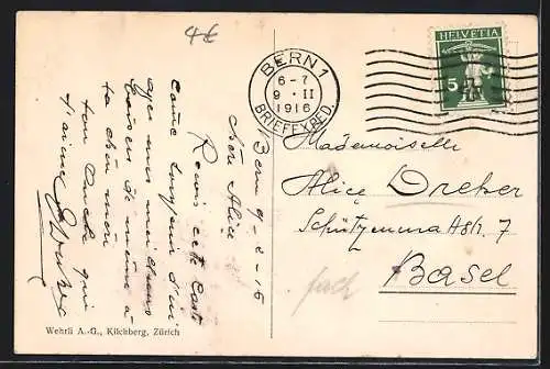 AK Bern, Kirchenfeldbrücke, Kasino und Münster