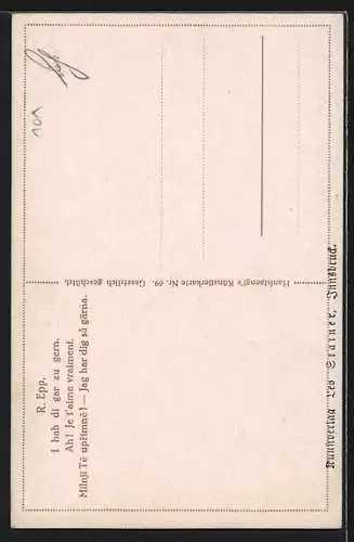 Künstler-AK Degi Nr 902. I hab dir gar zu gern, Paar in den Bergen