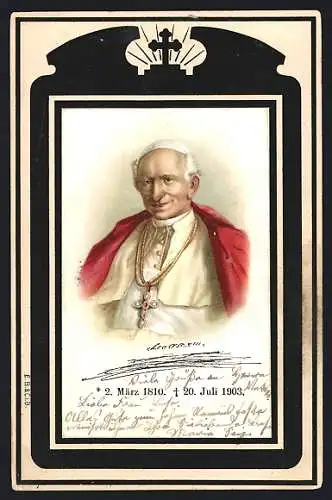 AK Portrait von Papst Leo XIII., 1810-1903